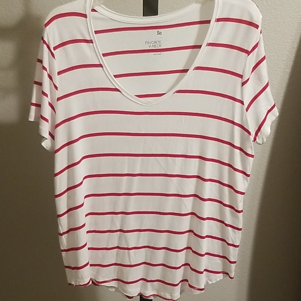 Red & White Striped Tee